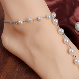 ONE PIECE Trendy Faux Pearl Decorated Anklet For Women
