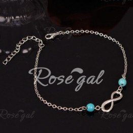 Retro Style Turquoise Infinity Anklet For Women