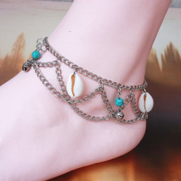 Stylish Multilayer Shell Bell Anklet For Women