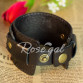 Stylish Leather Belt Flat Bracelet Hand Chain Wrist Ornament