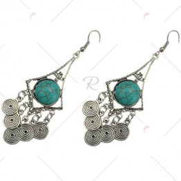 Faux Turquoise Spiral Earrings