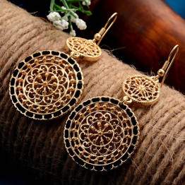 Pair of Chic Hollow Out Retro Pendant Earrings For Women