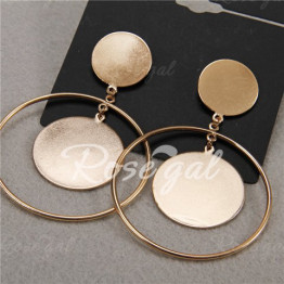 Pair of Stunning Round Hollow Out Earrings For Women
