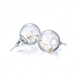 Pair of Stylish Glass Shade Dandelions Stud Earrings For Women