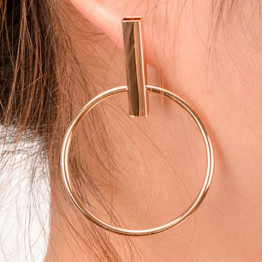 Pair of Stylish Solid Color Circle Geometric Earrings For Women