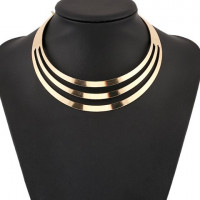 Chic Solid Color Shiny Alloy Necklace For Women