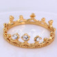 Graceful Solid Color Rhinestone Crown Shape Ring For Women